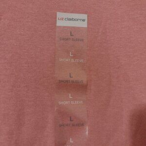 New Coral Liz Claiborne Cotton V-neck T-shirt